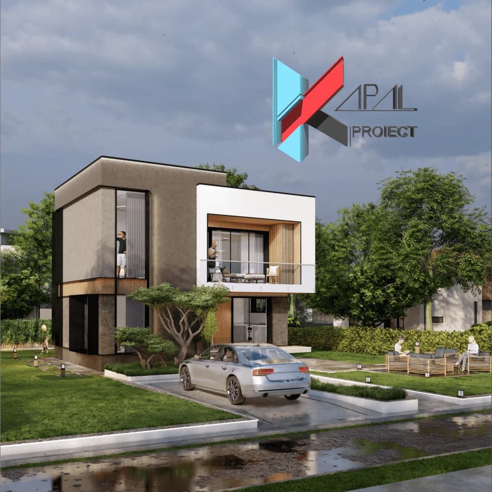 Proiect case modern K034 Locuinta unifamiliala P+1E Constanta - vedere laterala Kapal Proiect