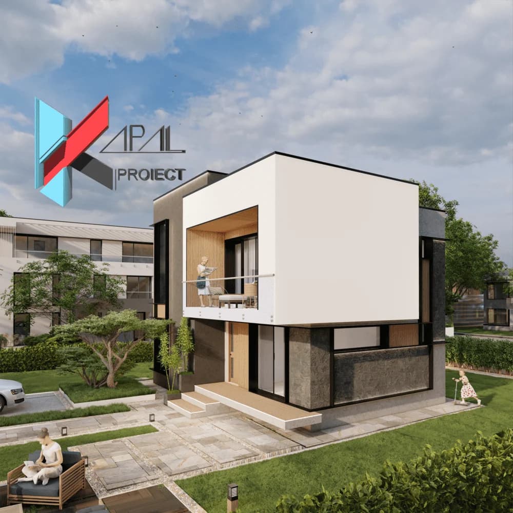 Proiect case modern K034 Locuinta unifamiliala P+1E Constanta - vedere spate Kapal Proiect