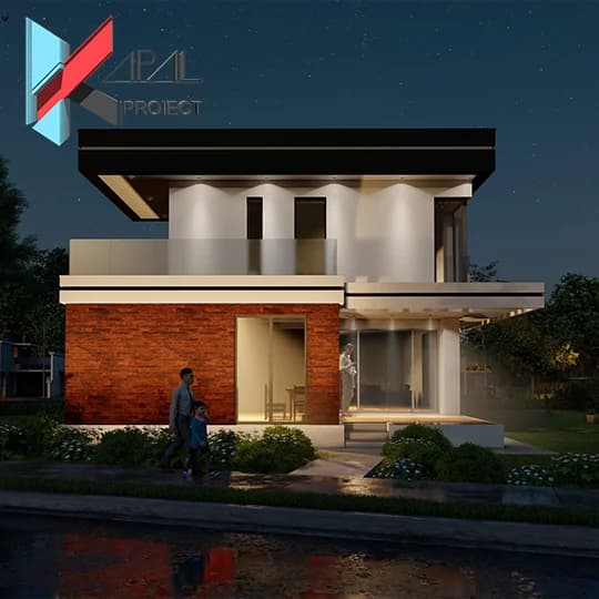Proiect case modern K039 Locuinta unifamiliala P+1E Constanta - fatada principala Kapal Proiect