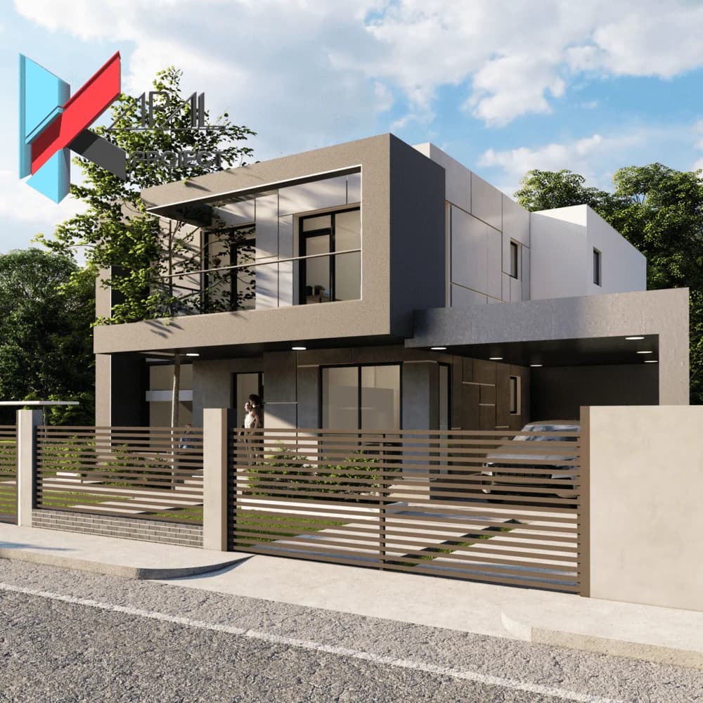 Proiect case modern K045 Locuinta unifamiliala P+1E Constanta - fatada principala Kapal Proiect