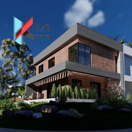 Proiect case modern K058 Locuinta unifamiliala P+1E Constanta - fatada principala Kapal Proiect