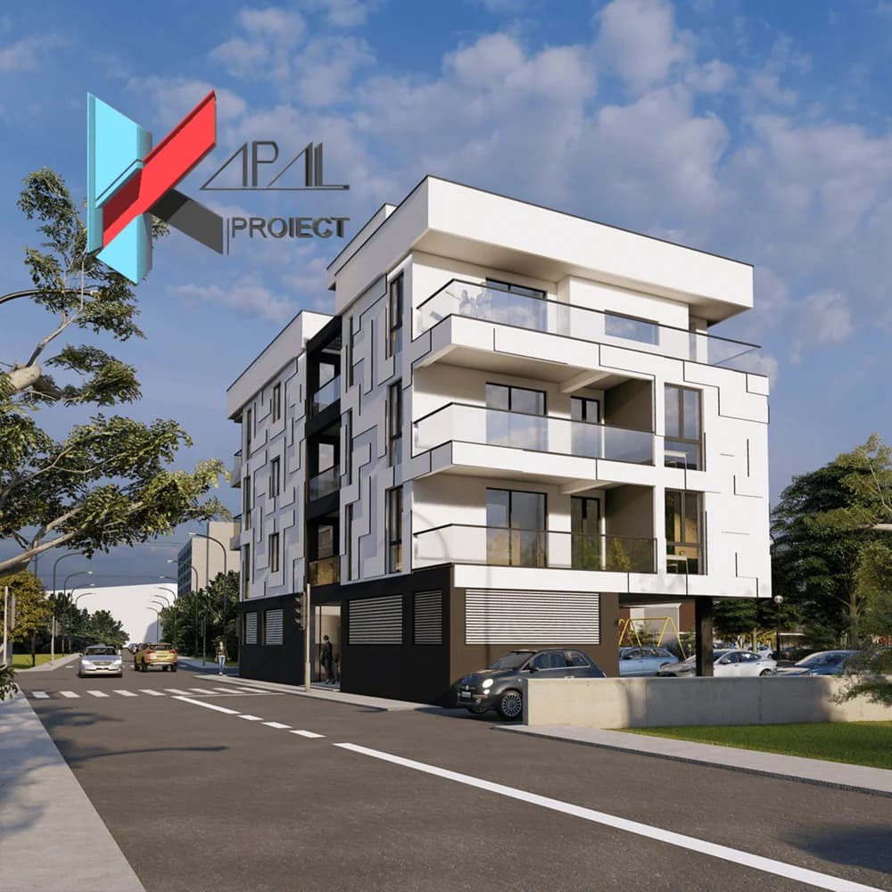 Proiect blocuri modern K062 Locuinte colective P+3E Constanta - detaliu fatada Kapal Proiect