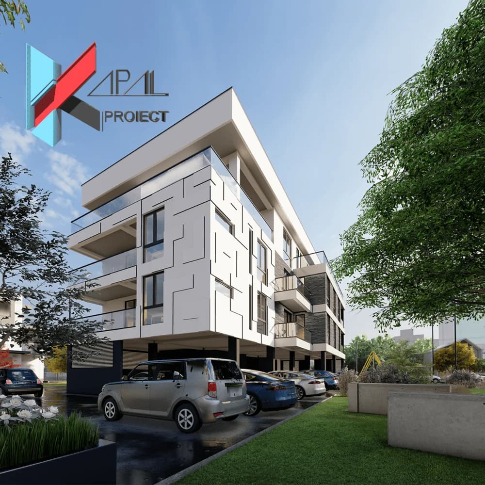 Proiect blocuri modern K062 Locuinte colective P+3E Constanta - perspectiva exterioara Kapal Proiect