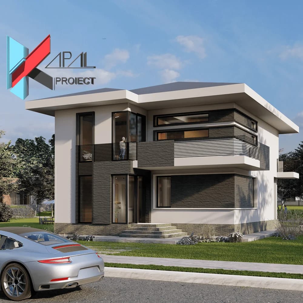 Proiect case modern K063 Locuinta unifamiliala P+1E Constanta - fatada principala Kapal Proiect