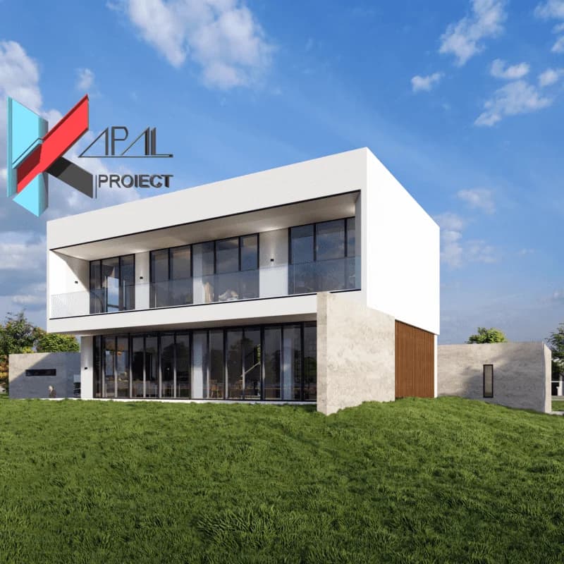 Proiect case modern K068 Locuinta unifamiliala S+P+1E Constanta - detaliu fatada Kapal Proiect