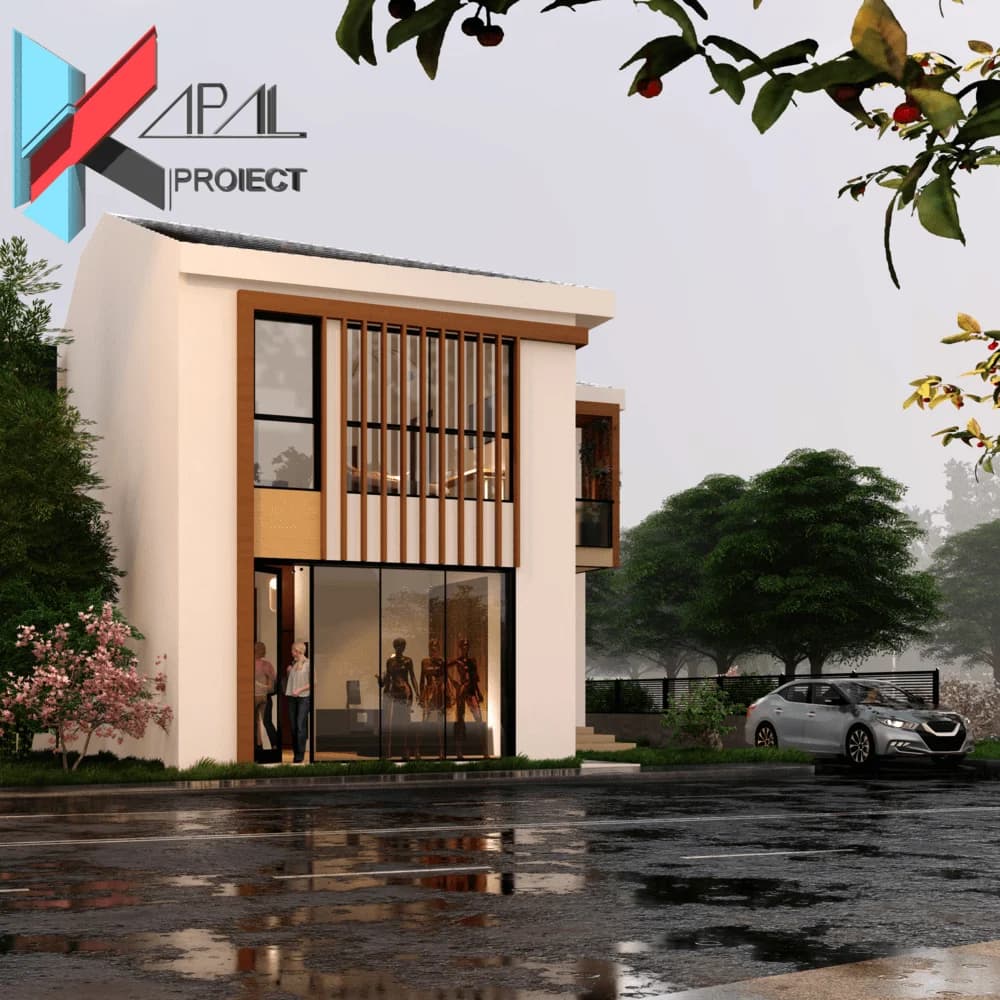 Proiect case modern K072 Locuinta unifamiliala P+1E Constanta - detaliu fatada Kapal Proiect