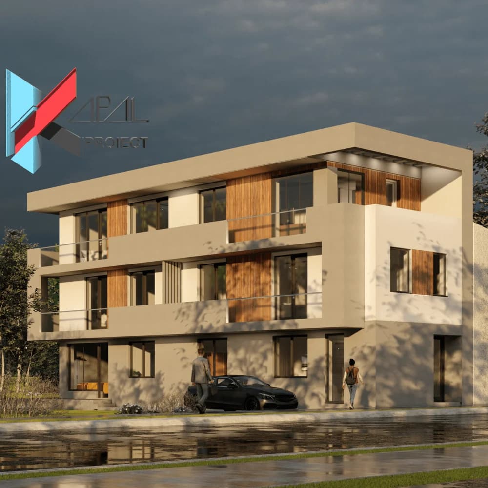 Proiect case modern K081 Locuinta unifamiliala P+2E Constanta - fatada principala Kapal Proiect
