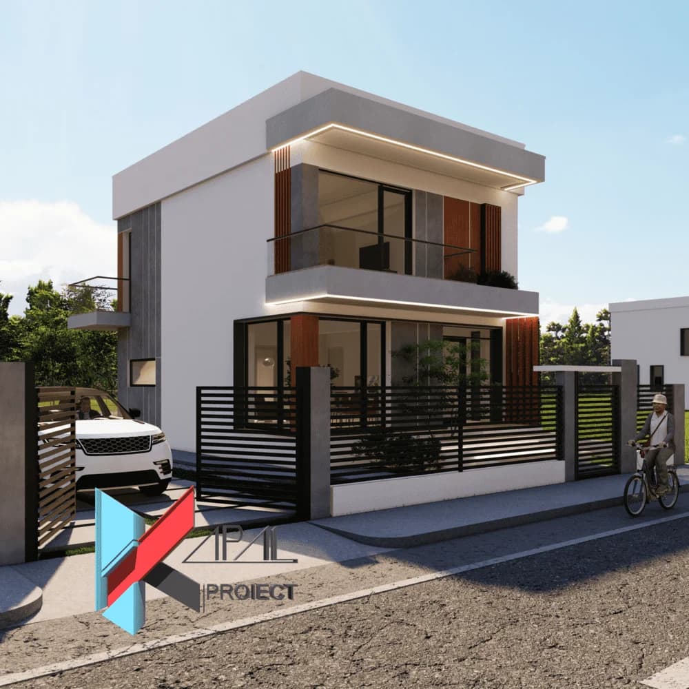 Proiect case modern K090 Locuinta unifamiliala P+1E Constanta - fatada principala Kapal Proiect