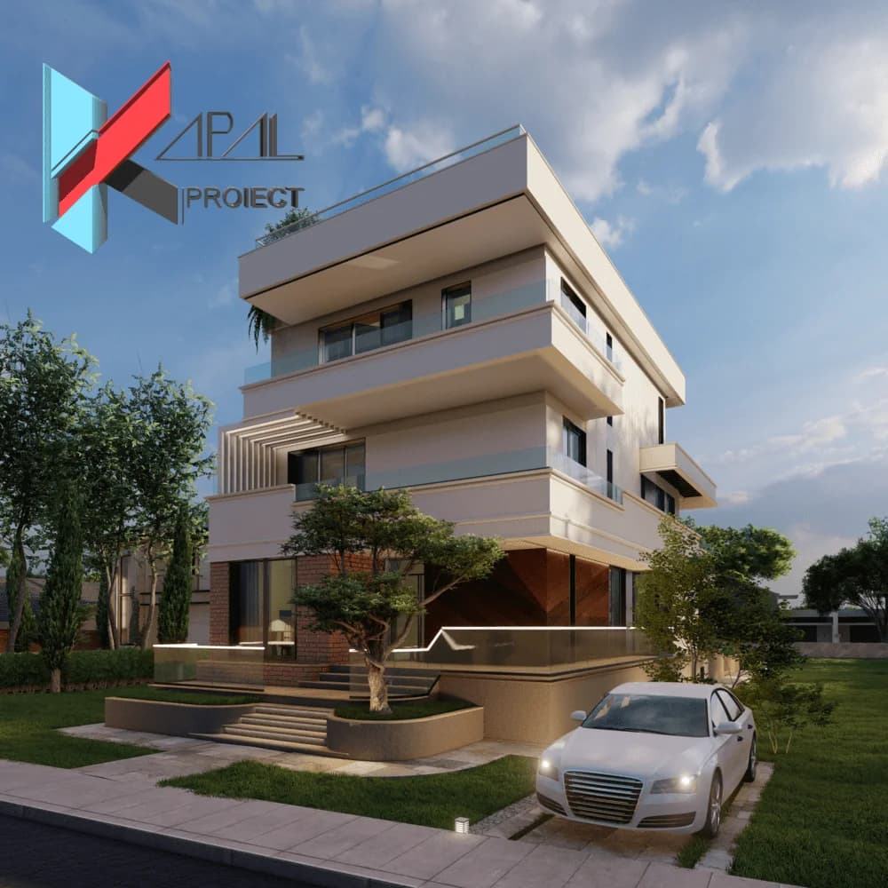 Proiect case modern K093 Locuinta unifamiliala S+P+2E Constanta - fatada principala Kapal Proiect