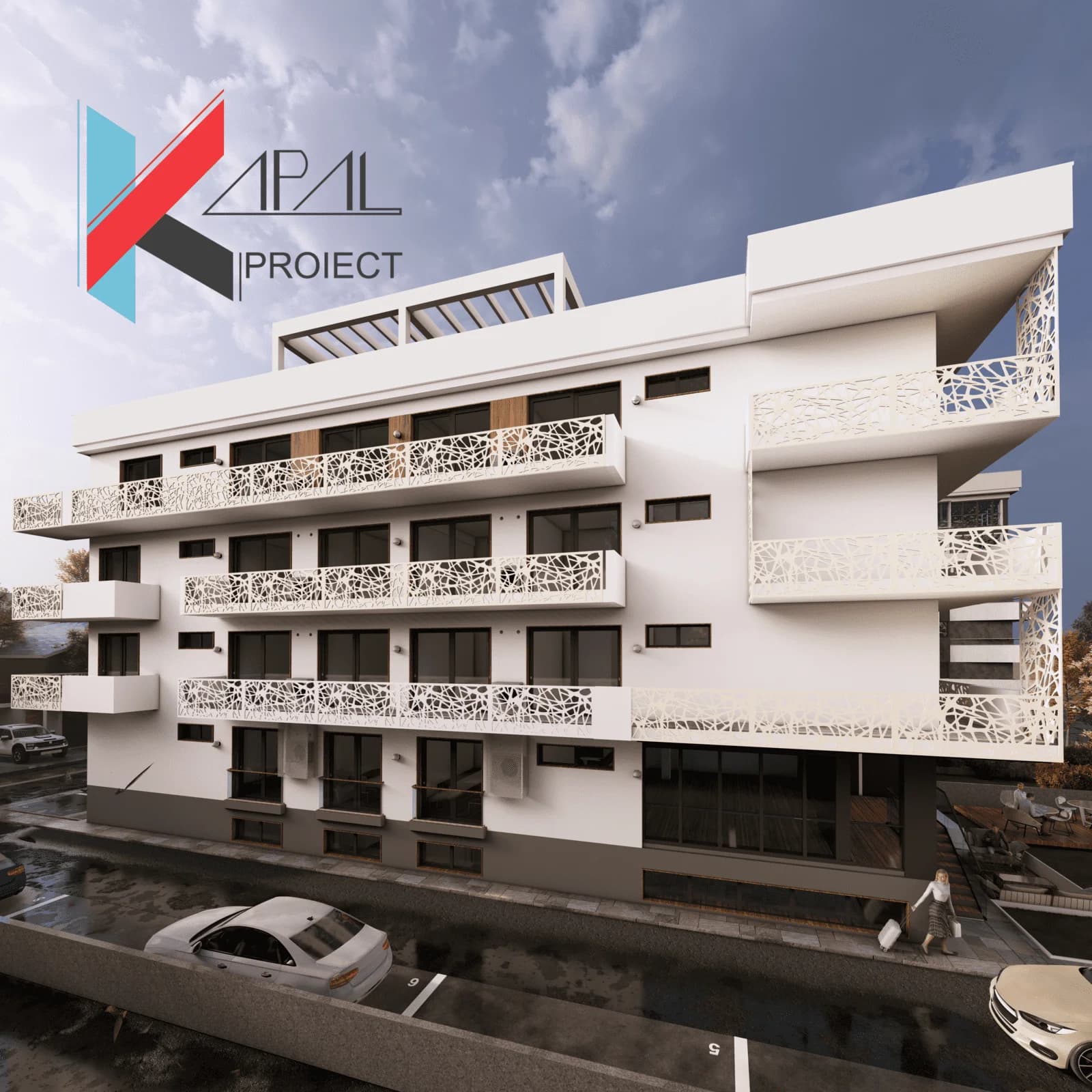 Proiect alte modern K097 Hotel D+P+3E Constanta - detaliu fatada Kapal Proiect