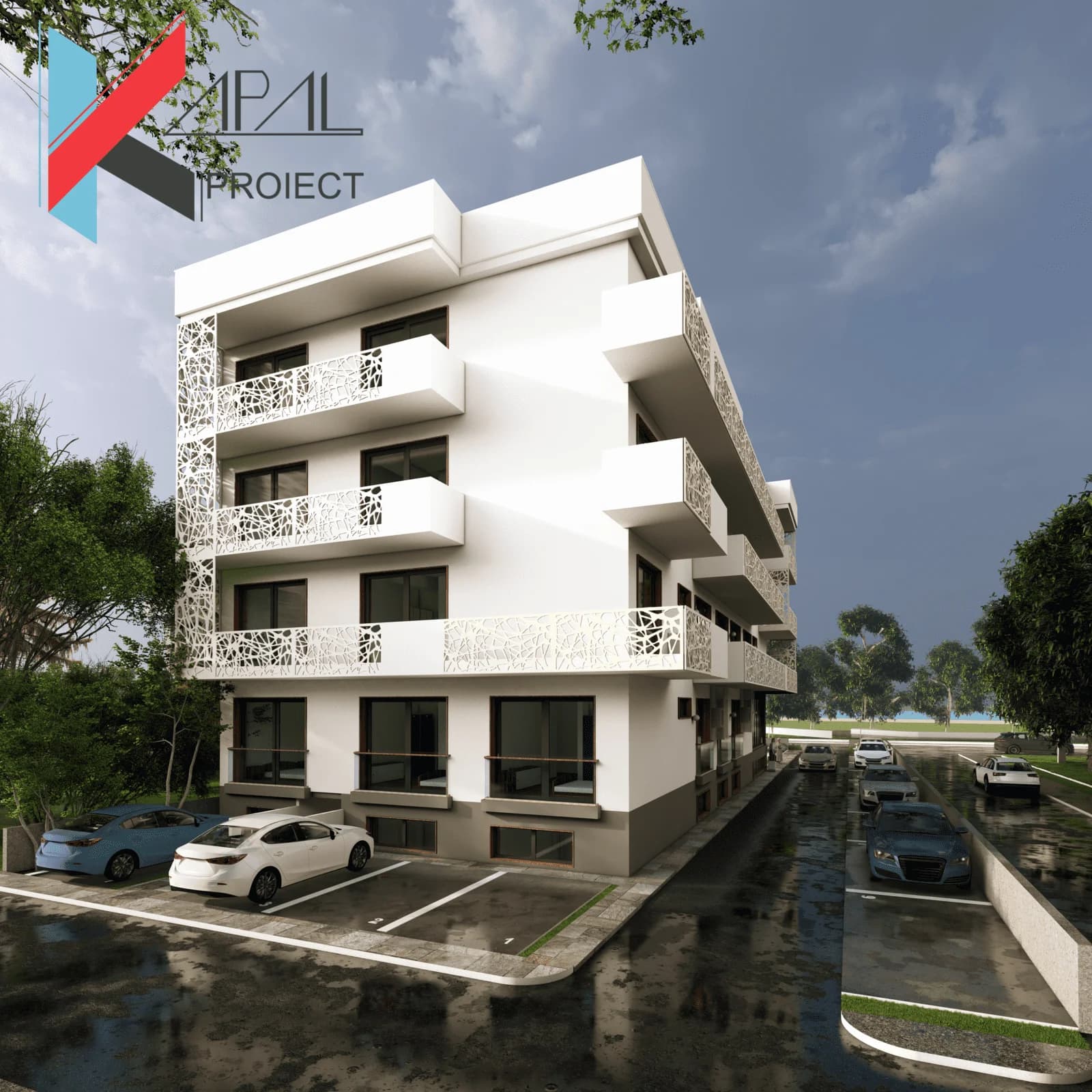 Proiect alte modern K097 Hotel D+P+3E Constanta - perspectiva exterioara Kapal Proiect