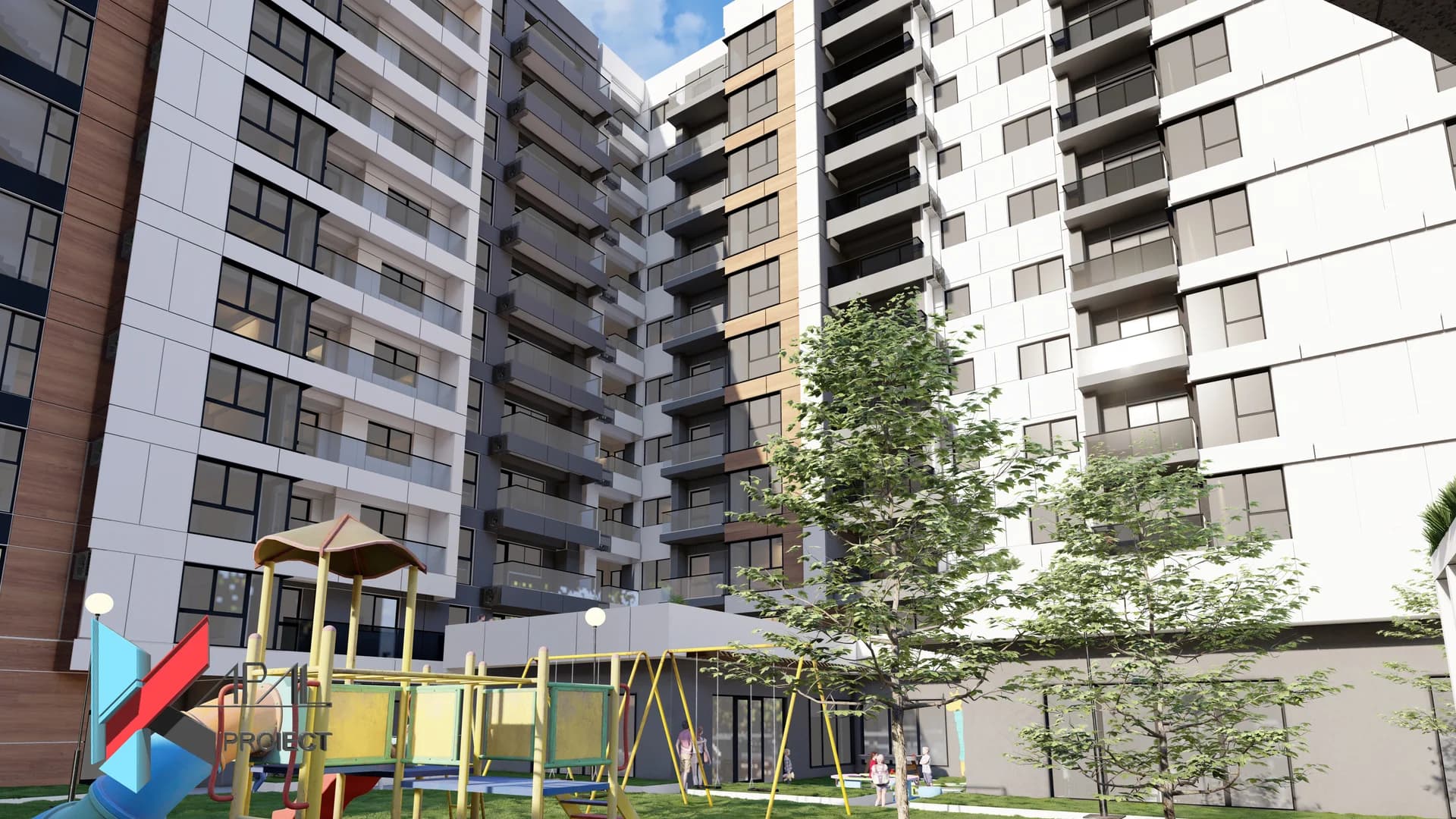 Proiect blocuri modern K101 Locuinte colective S+P+10 E si D+P+9E Constanta - detaliu fatada Kapal Proiect