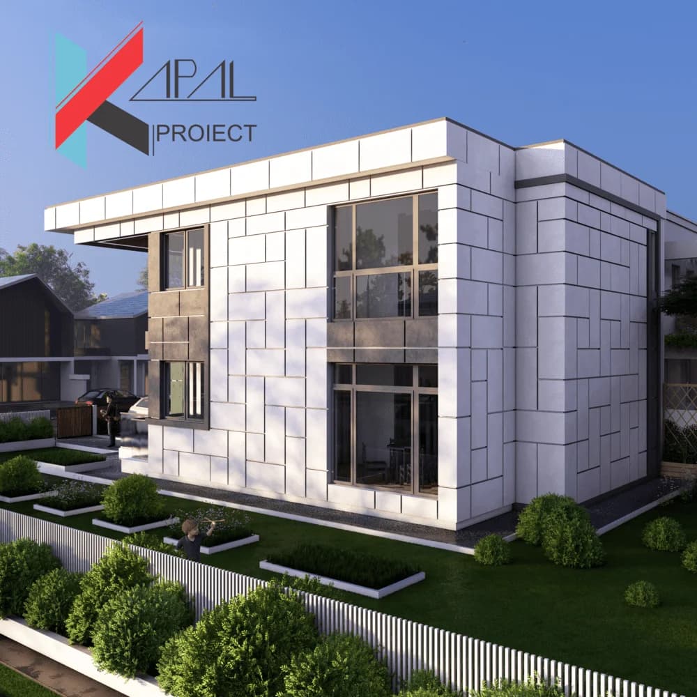 Proiect case modern K104 Locuinta unifamiliala S+P+1E Constanta - vedere spate Kapal Proiect