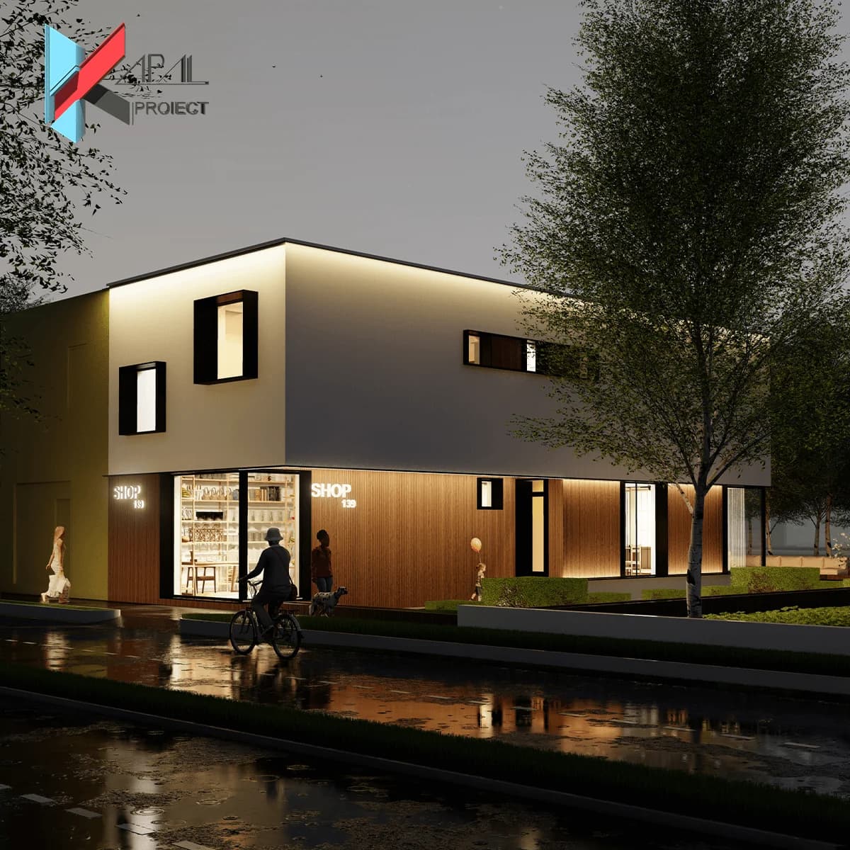 Proiect case modern K111 Locuinta unifamiliala P+1E Constanta - vedere laterala Kapal Proiect