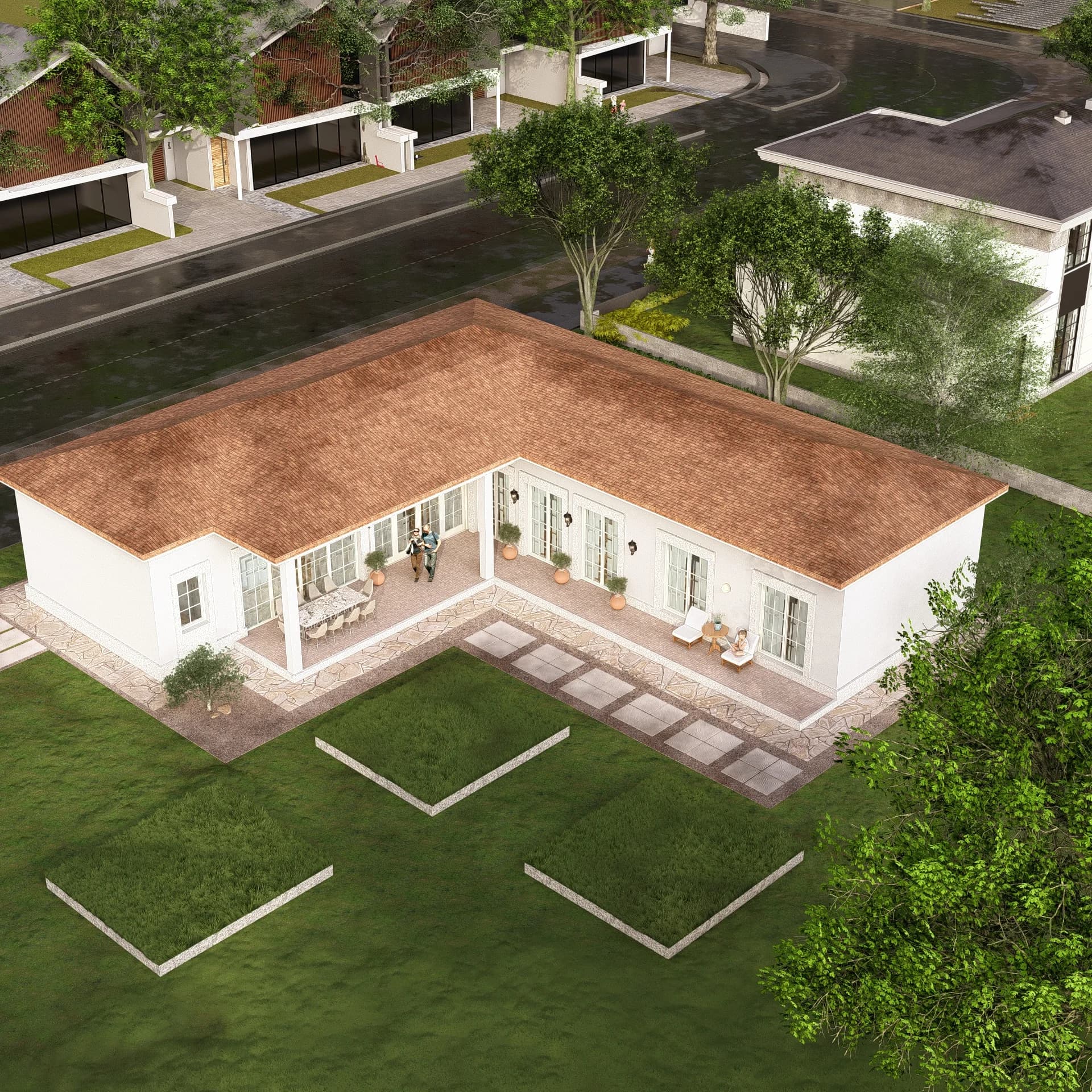 Proiect case clasic K162 Locuinta unifamiliala Parter Constanta - vedere spate Kapal Proiect