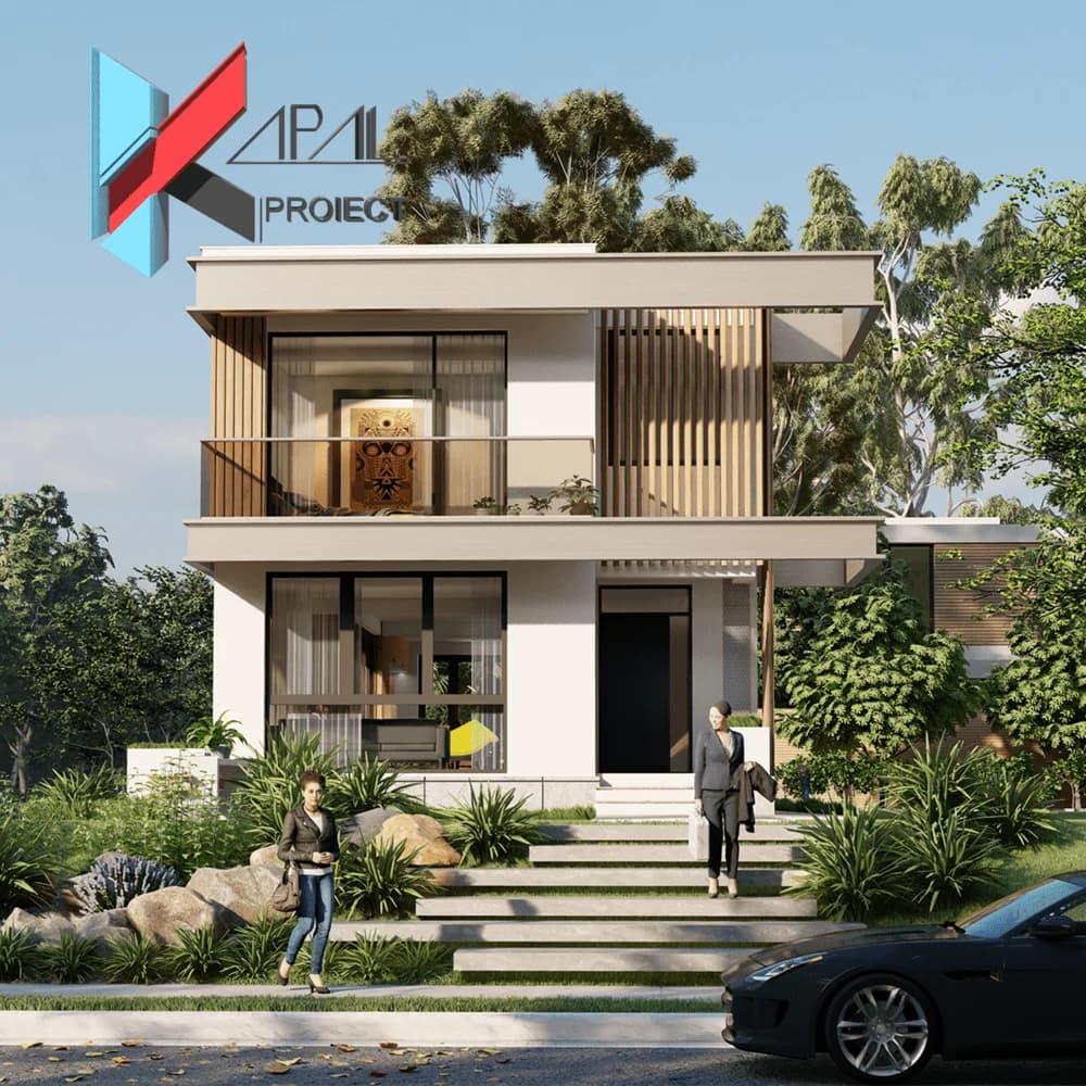 Proiect case modern K054 Locuinta unifamiliala P+1E Constanta - fatada principala Kapal Proiect