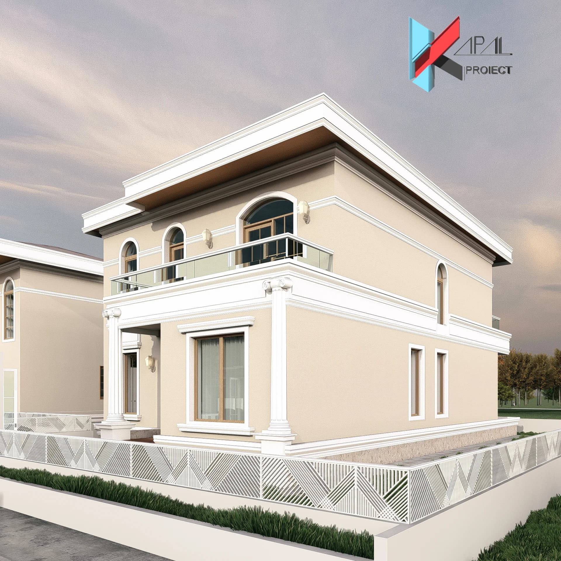 Proiect case clasic K177 Locuinta unifamiliala P+1E Constanta - vedere laterala Kapal Proiect
