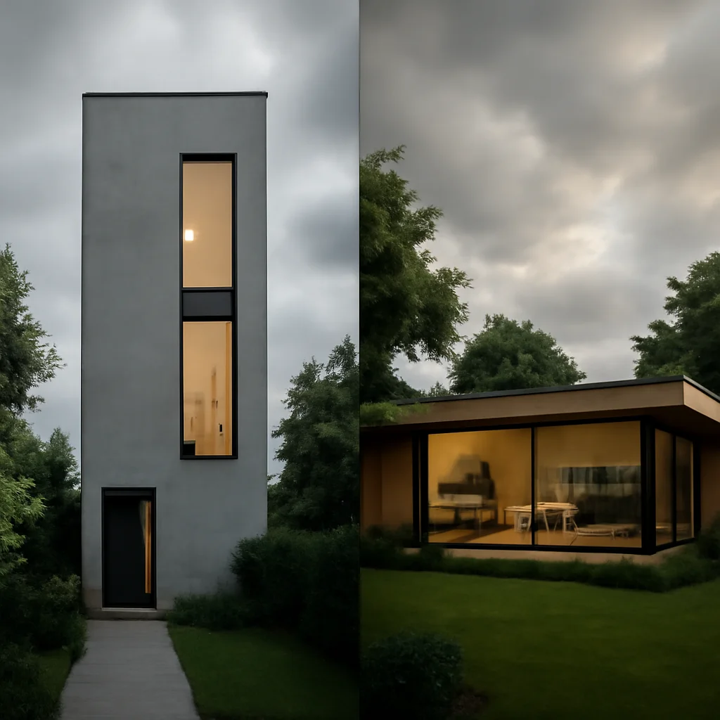 Casă pe teren îngust sau casă pe teren lat?