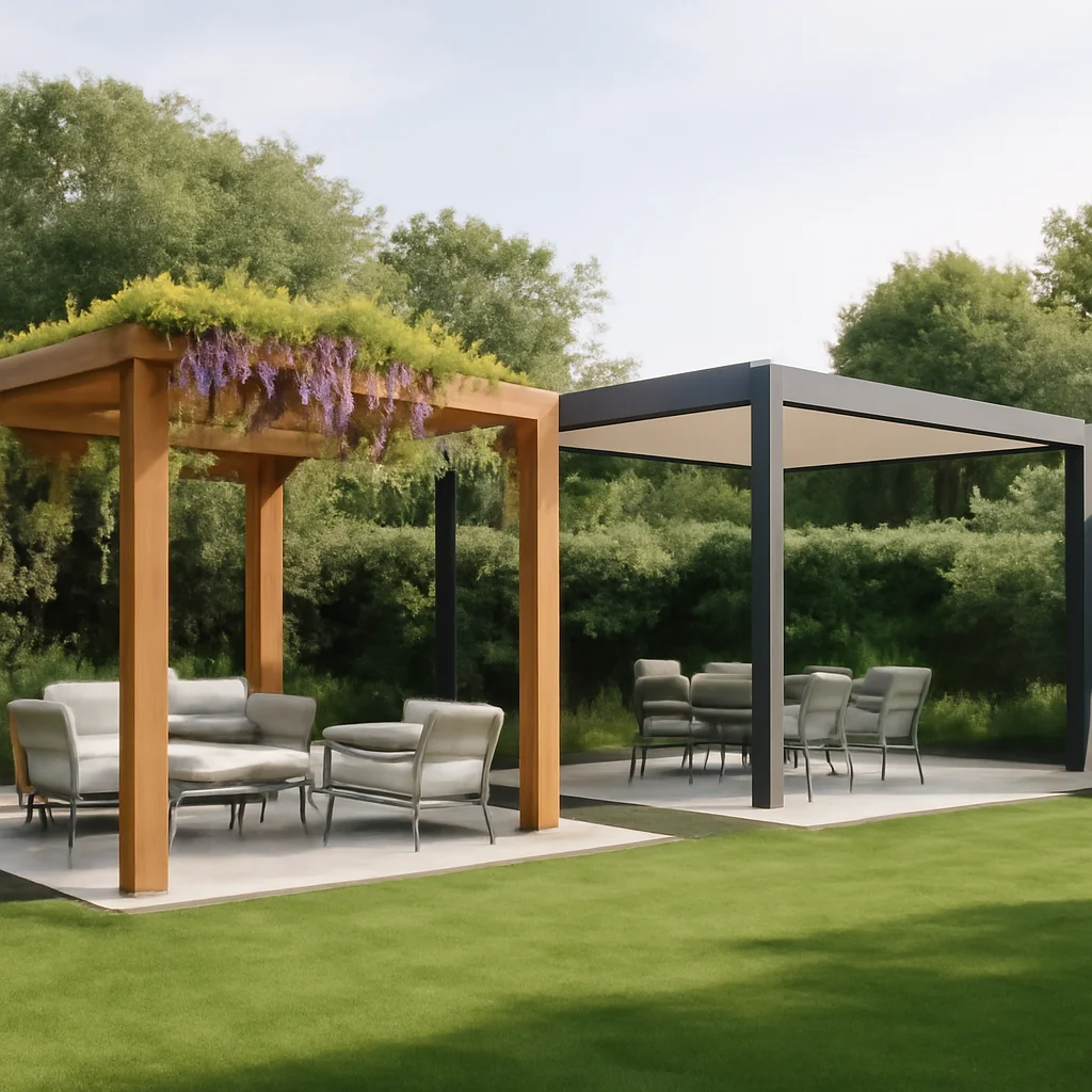 Pergolă din lemn sau pergolă din aluminiu?