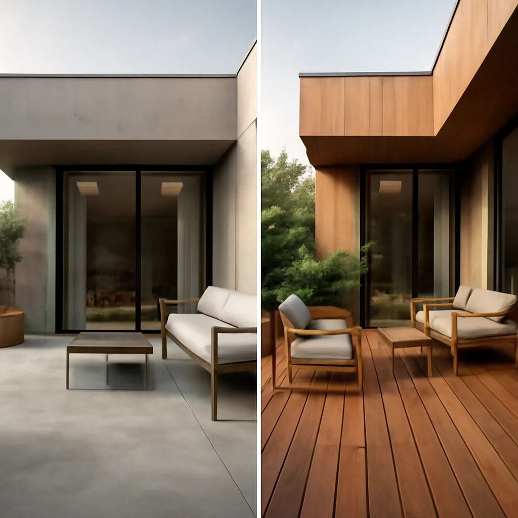 Terasă din beton sau terasă cu pardoseală din lemn?